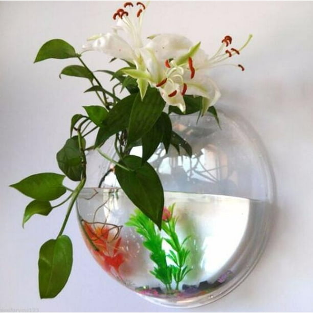 Hanging Plant Flower Glass Ball Vase Terrarium Wall Fish Tank Aquarium Con qwe